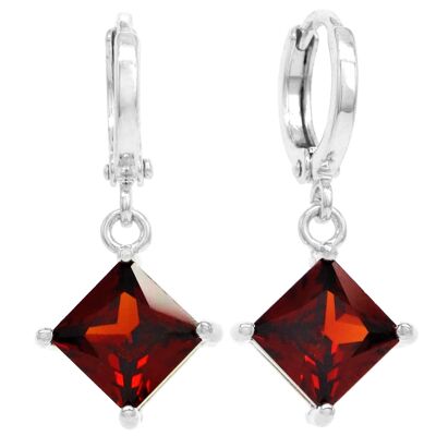 Red Princess White Gold Earrings