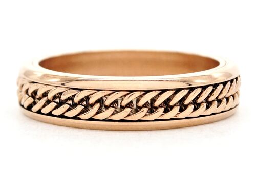 Rose Gold Curb Link Chain Ring