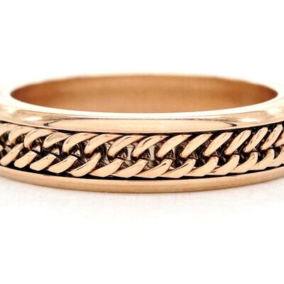 Rose Gold Curb Link Chain Ring