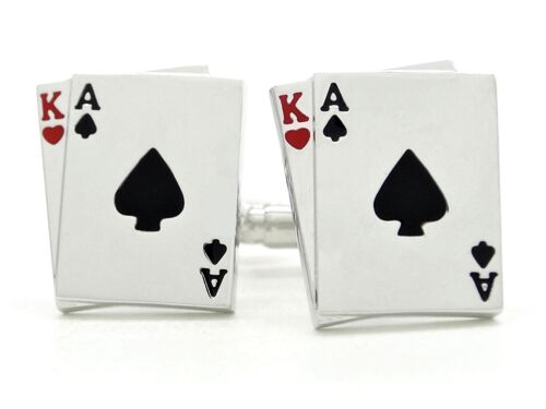 Sterling Silver Playing Cards Cufflinks