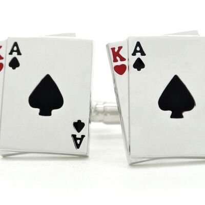 Sterling Silver Playing Cards Cufflinks