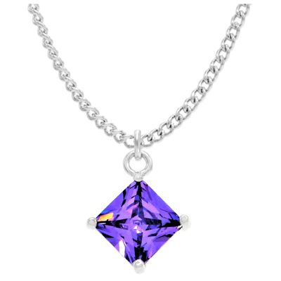 Purple Gem Princess White Gold Necklace