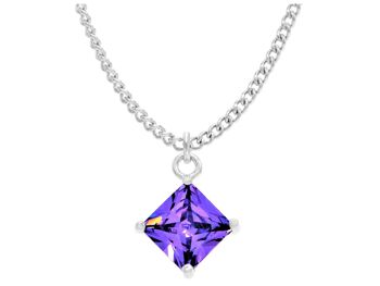 Collier Or Blanc Princesse Gemme Violette 1