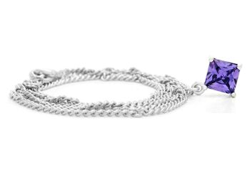 Collier Or Blanc Princesse Gemme Violette 2