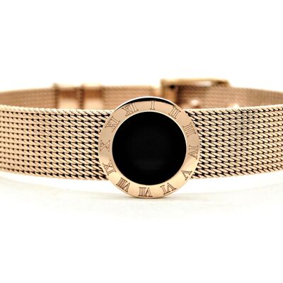 Bracelet ceinture en pierre de lune noire en or rose