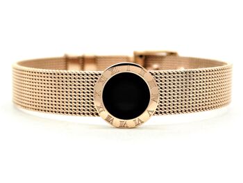 Bracelet ceinture en pierre de lune noire en or rose 1