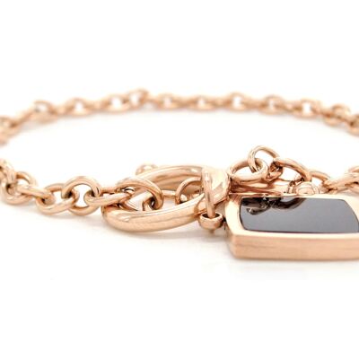 Rose Gold Black Princess Moonstone Bracelet