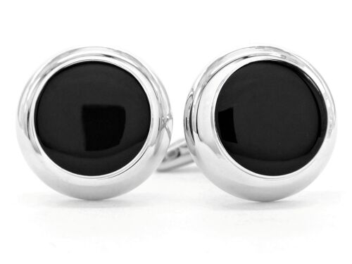 Sterling Silver Black Moonstone Cufflinks