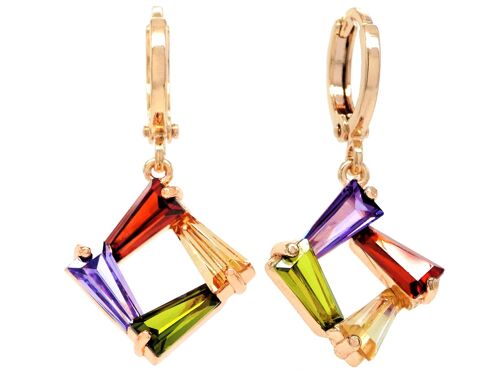 Rose Gold Tapered Baguette Gems Earrings