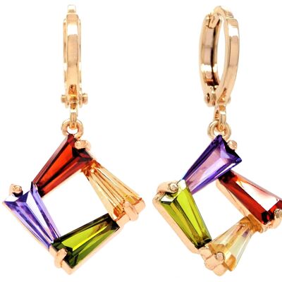 Rose Gold Tapered Baguette Gems Earrings
