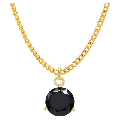 Collier en or avec gemme noire