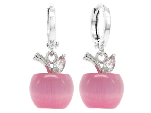 Pink Apple Hoop Earrings