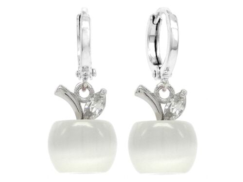White Apple Hoop Earrings