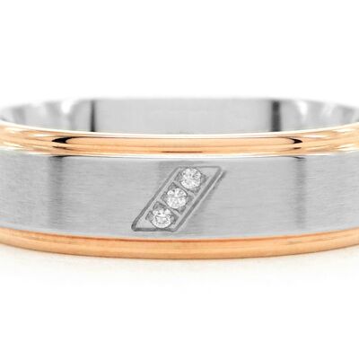 Stainless Steel Rose Gold Band Ring