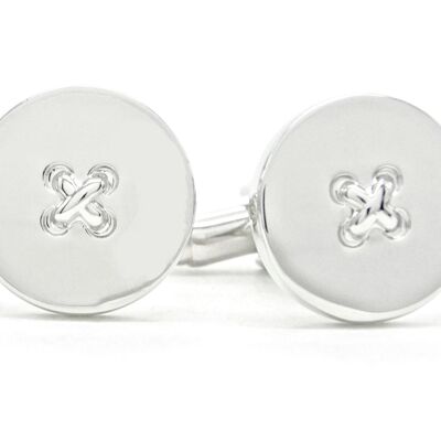 Sterling Silver Button Cufflinks