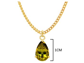 Collier Et Boucles D'oreilles Or Jaune Poire Verte Gemme 4