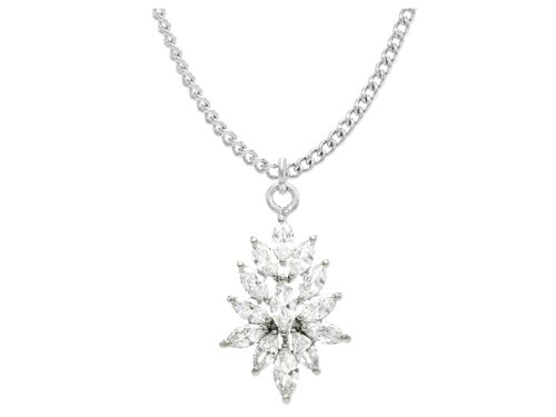 Sterling Silver Chandelier Marquise Necklace