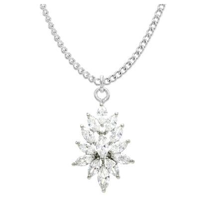 Sterling Silver Chandelier Marquise Necklace