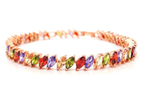 Different Colored Marquise Rose Gold Bracelet
