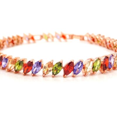 Different Colored Marquise Rose Gold Bracelet