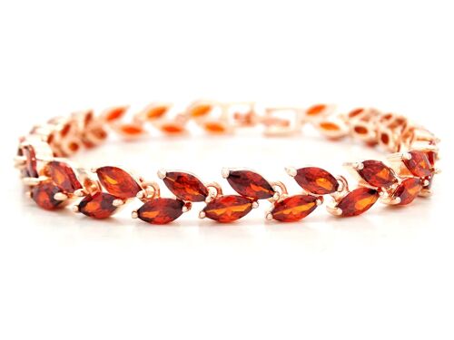 Red Marquise Rose Gold Bracelet