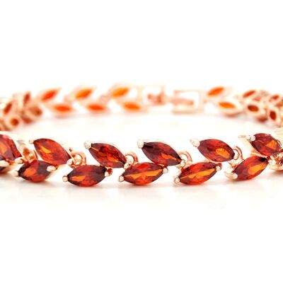Red Marquise Rose Gold Bracelet