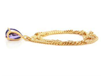 Collier or goutte de pluie violet 3