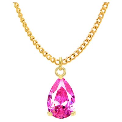 Collar de oro amarillo Pink Raindrop