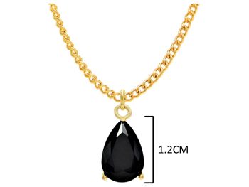 Collier Pierre de Lune Noir Goutte de Pluie Or Jaune 4