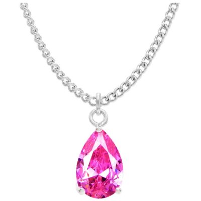 Pink Raindrop White Gold Necklace