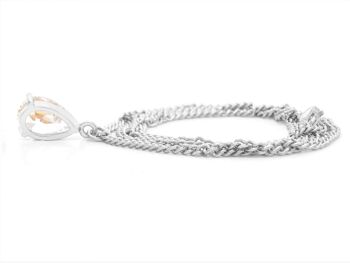 Collier en or blanc goutte de pluie transparente 3