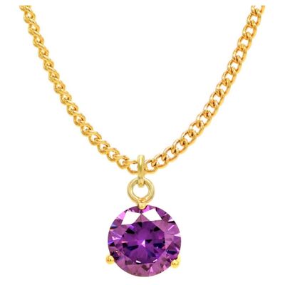 Collier en or avec gemme violette