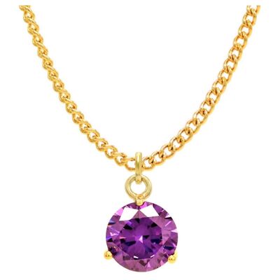 Purple Gem Gold Necklace