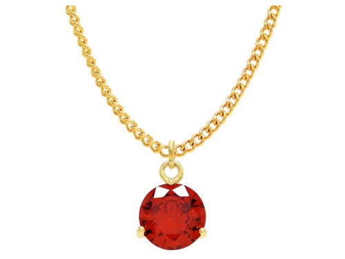 Red Gemstone Gold Necklace