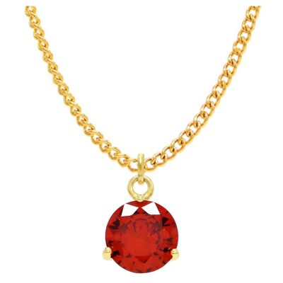 Red Gemstone Gold Necklace