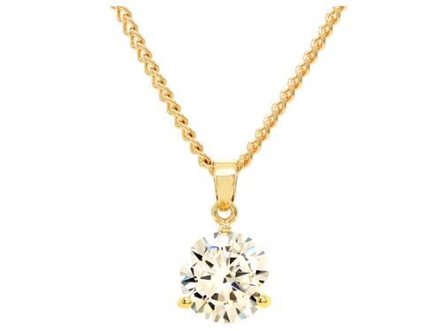 Clear Gem Gold Drop Necklace