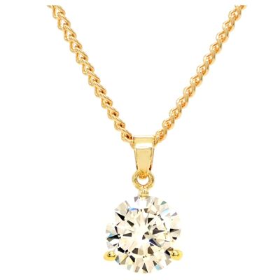 Clear Gem Gold Drop Necklace