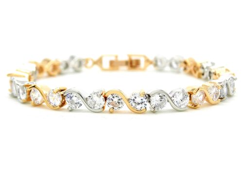 Yellow And White Gold Gems Bracelet