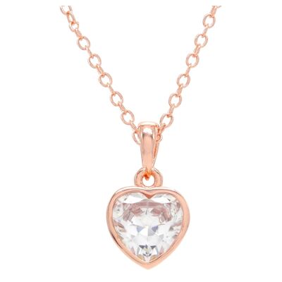 Rose Gold Heart Gem Necklace