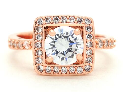 Rose Gold Round Gems Ring