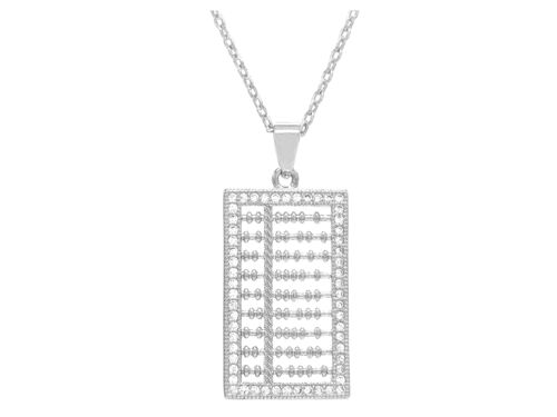 White Gold Abacus Necklace