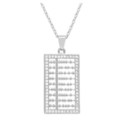 White Gold Abacus Necklace