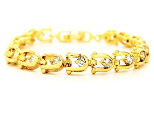 Yellow Gold White Gemstones Bracelet
