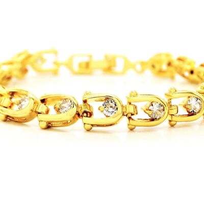 Yellow Gold White Gemstones Bracelet
