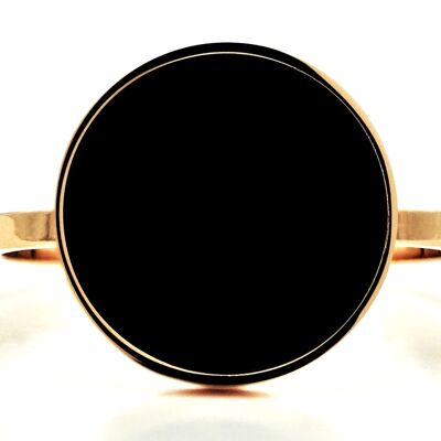 Rose Gold Black Signet Ring
