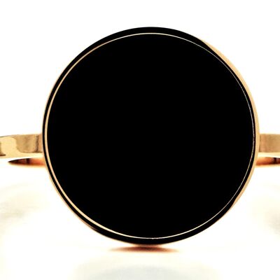 Rose Gold Black Signet Ring