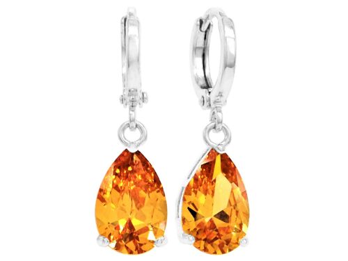 Citrine Raindrop White Gold Earrings