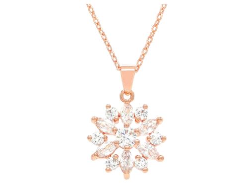 Rose Gold Sparkly White Gems Necklace