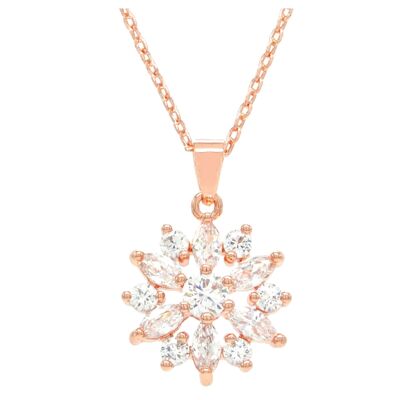 Rose Gold Sparkly White Gems Necklace