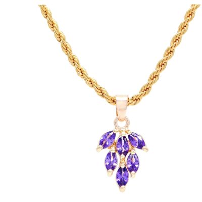 Purple Leaf Gold Necklace